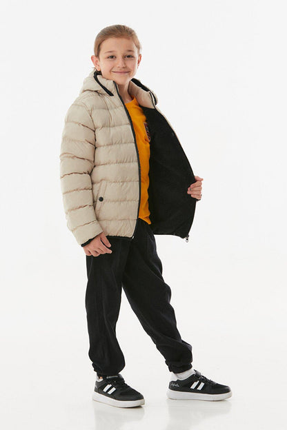 Hooded Unisex Children's Coat with Snap Pockets