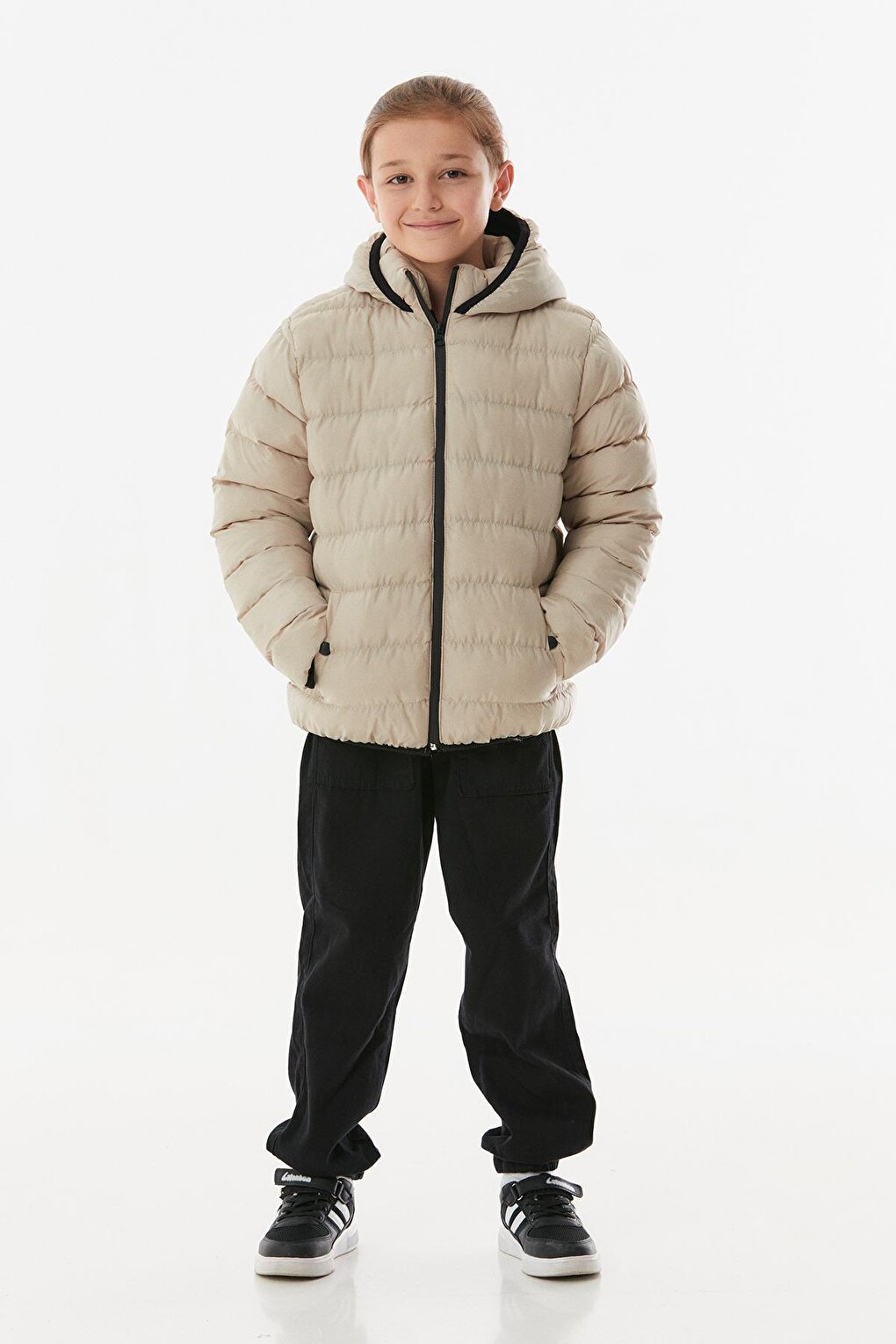 Hooded Unisex Children's Coat with Snap Pockets