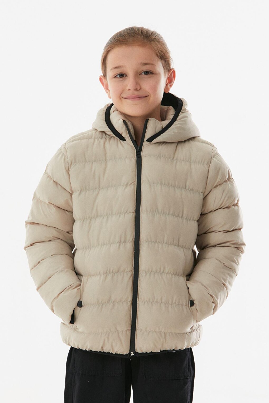 Hooded Unisex Children's Coat with Snap Pockets