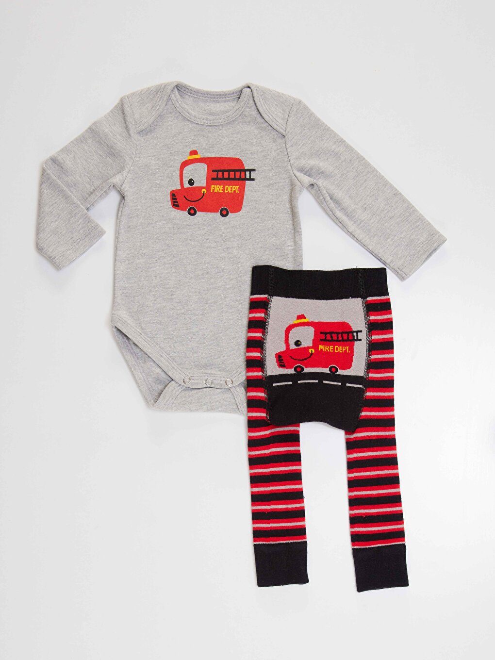 Firefighter Baby Boy Body Tights-Pants Set