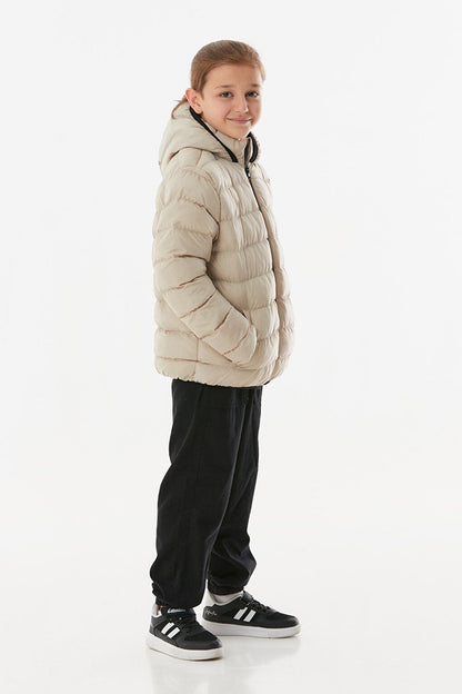 Hooded Unisex Children's Coat with Snap Pockets