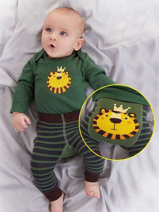 Aslan Baby Boy Bodysuit Tights-Pants Set