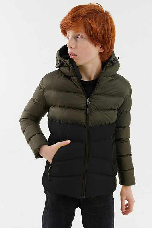 Boy's Thick Lined Hooded Coat RMK-003