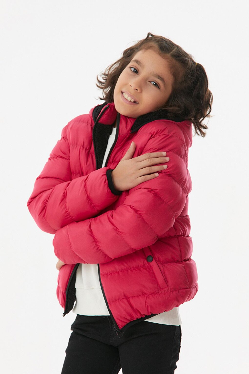 Hooded Unisex Children's Coat with Snap Pockets