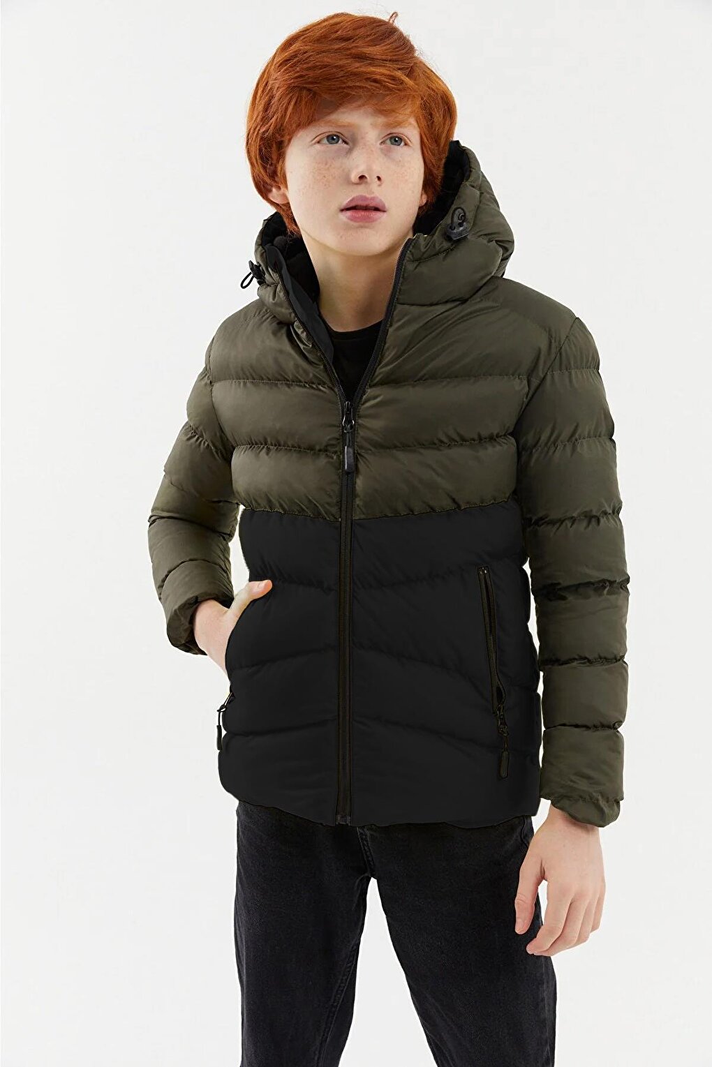 Boy's Thick Lined Hooded Coat RMK-003