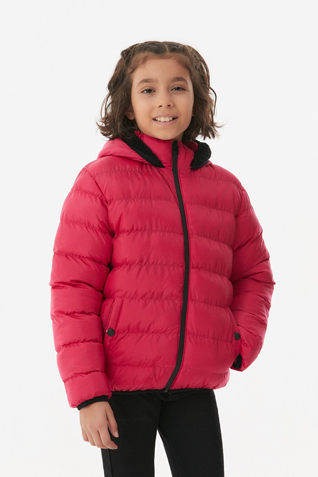 Hooded Unisex Children's Coat with Snap Pockets