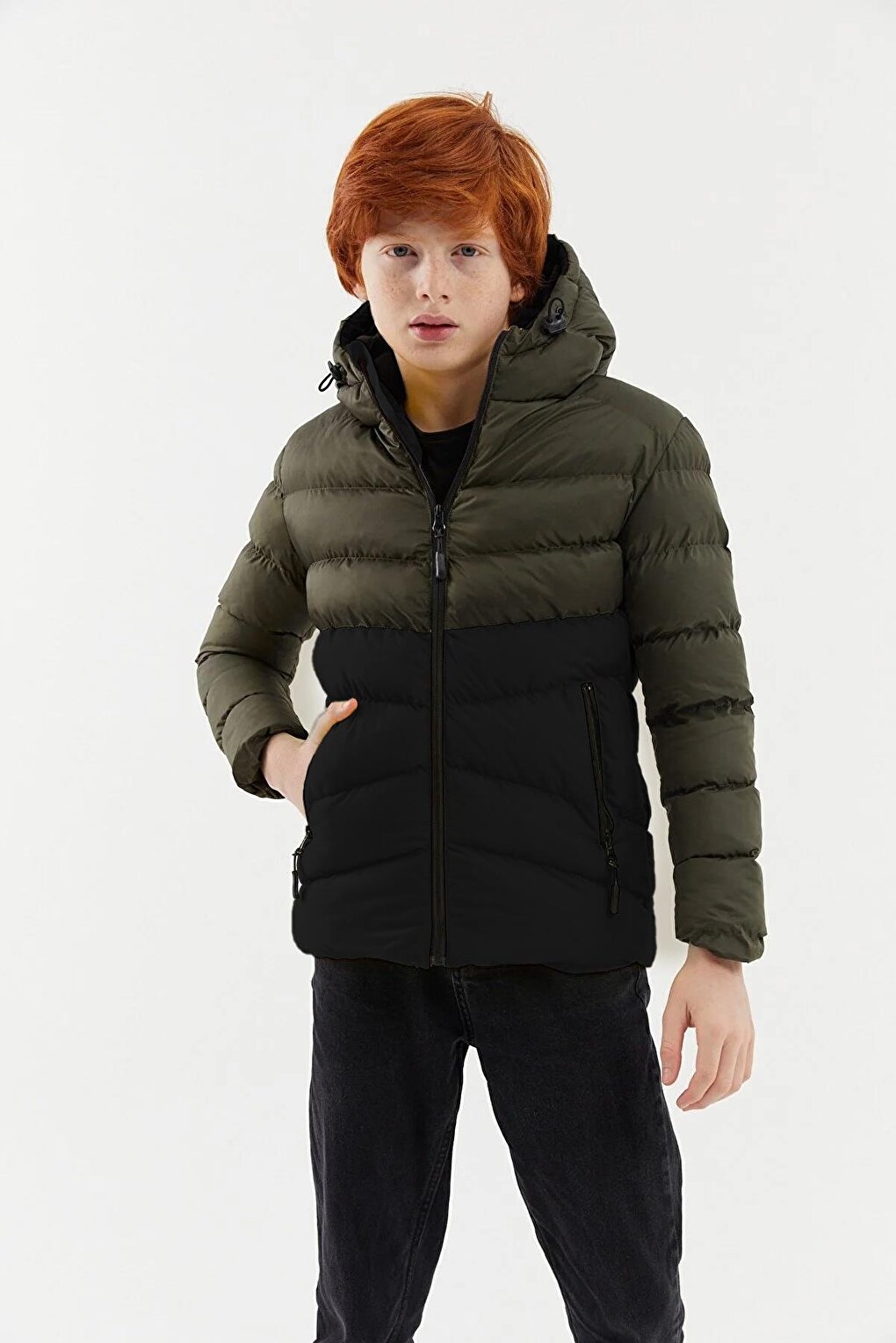 Boy's Thick Lined Hooded Coat RMK-003