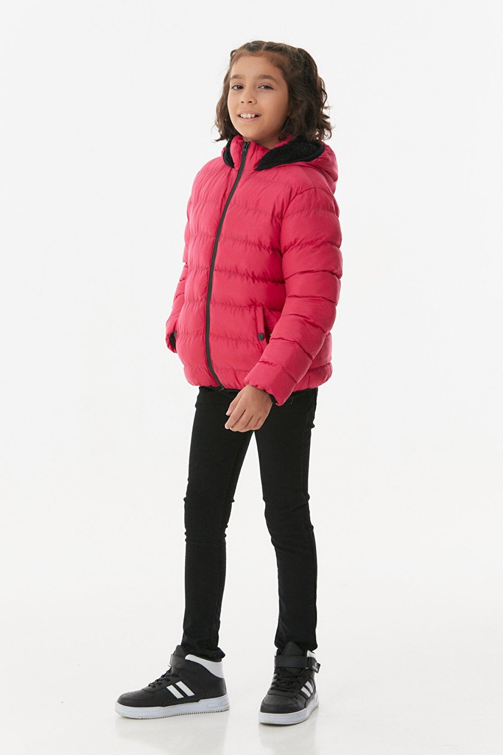 Hooded Unisex Children's Coat with Snap Pockets