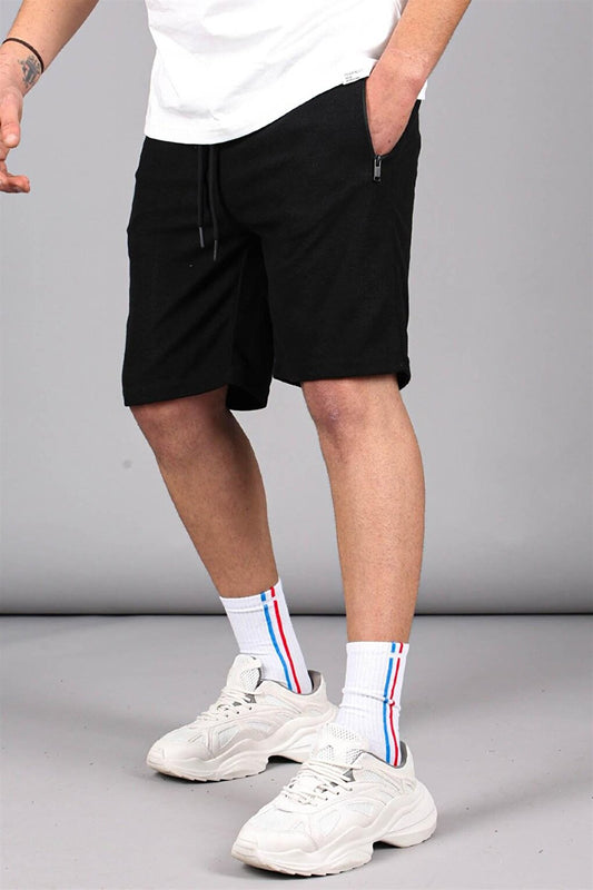 Black Regular Fit Basic Men's Shorts 5464