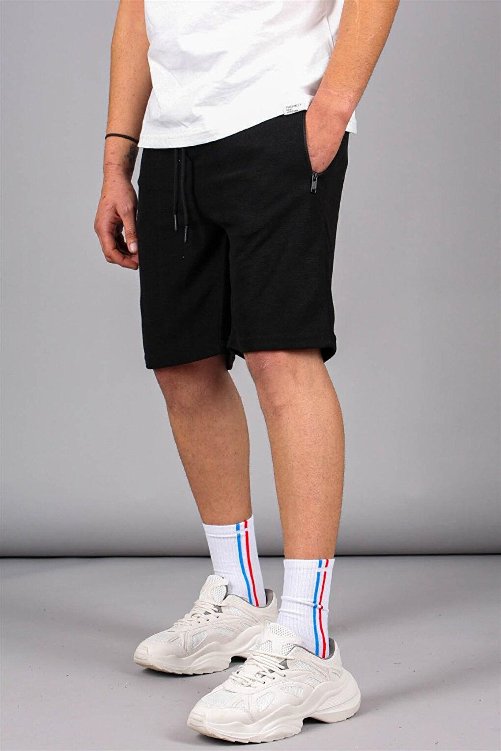 Black Regular Fit Basic Men's Shorts 5464