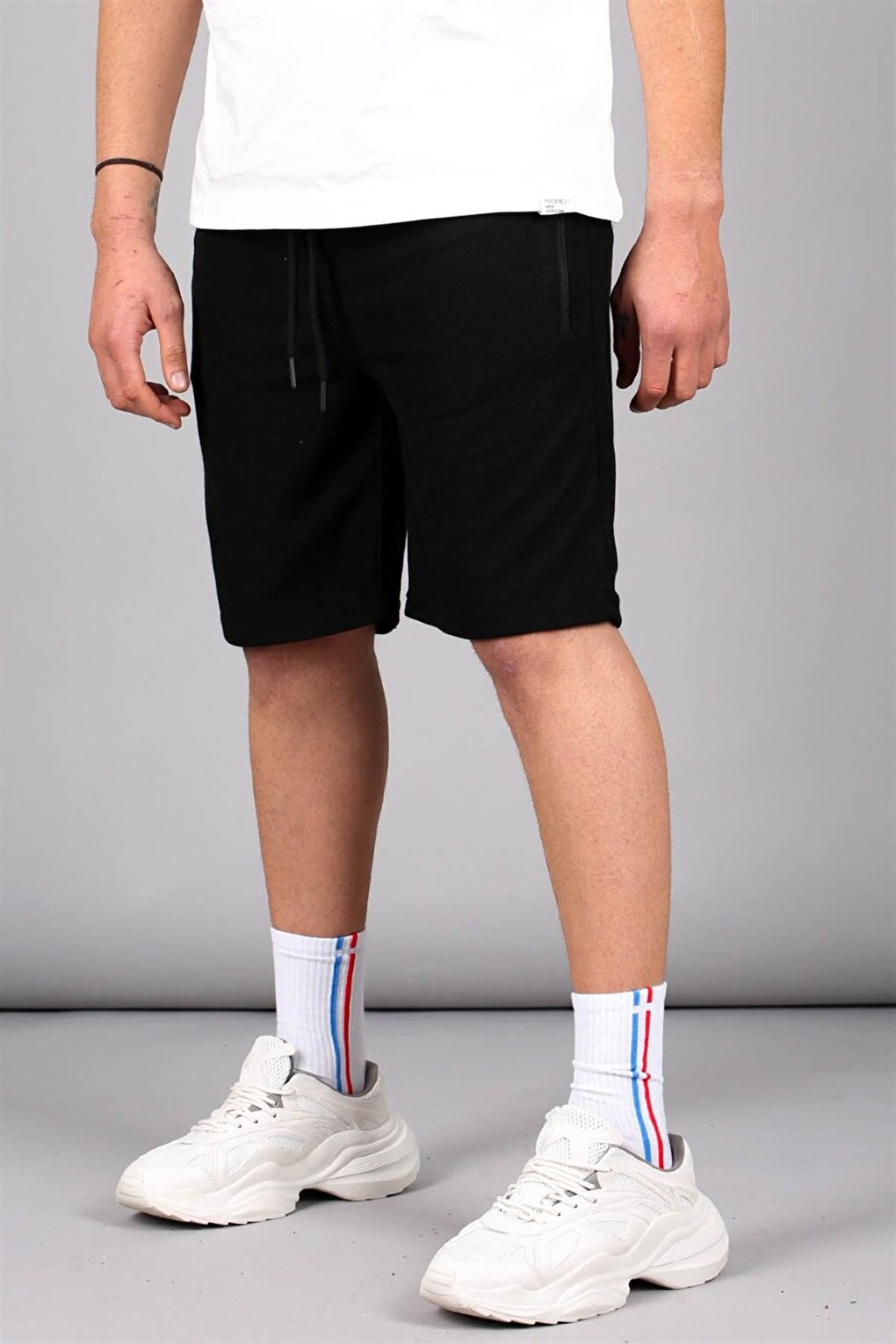 Black Regular Fit Basic Men's Shorts 5464