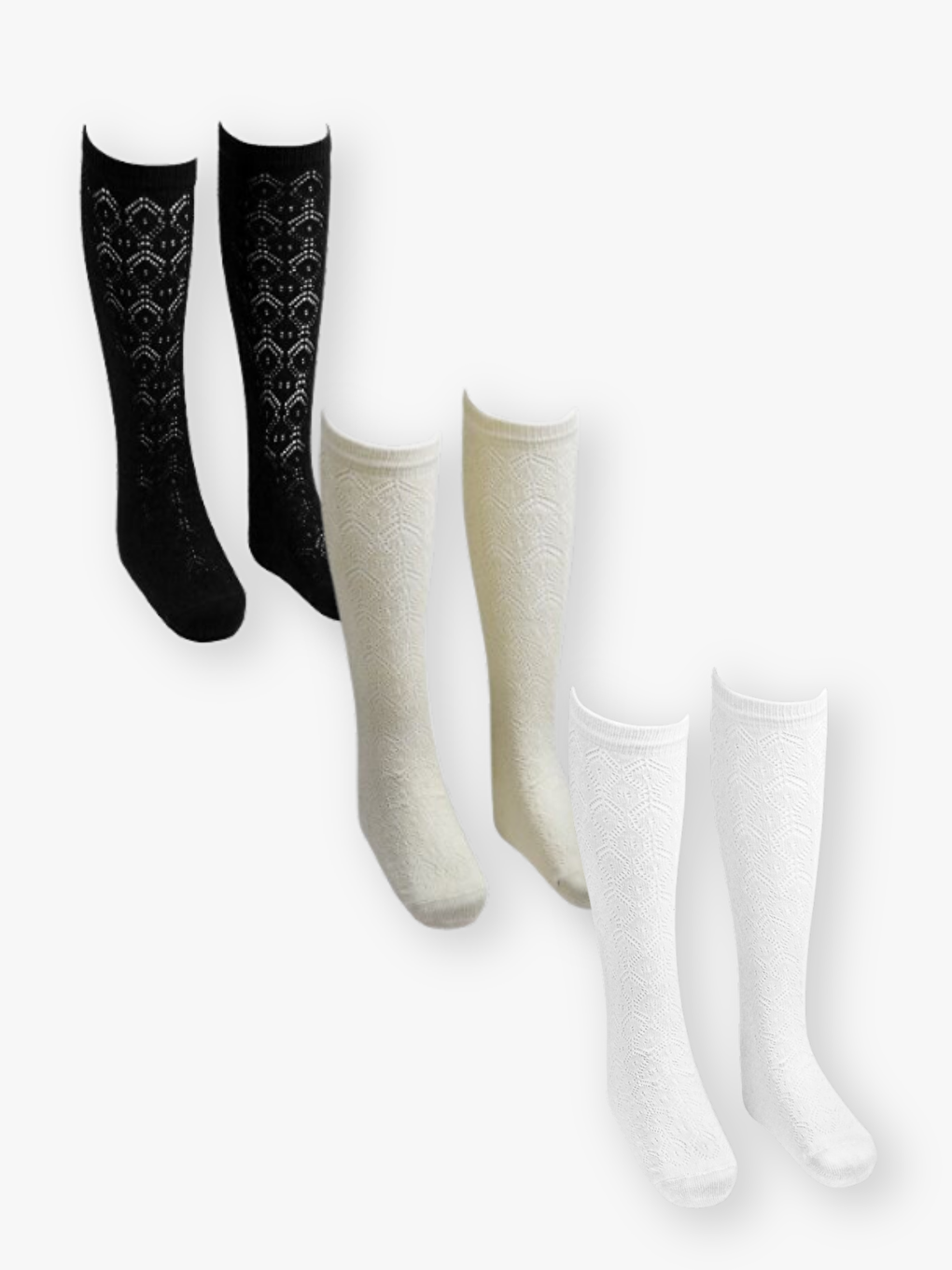 Self-patterned Girl's Knee-high Socks 3-pack