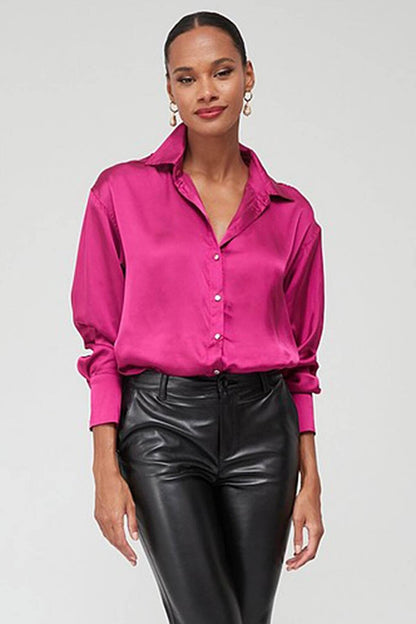 Fuchsia Basic Women's Satin Shirt MG1326