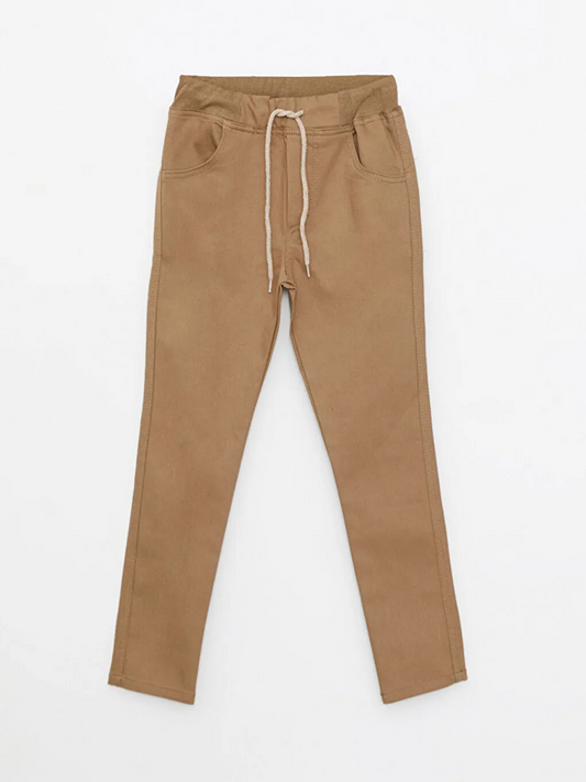 Basic Boy's Trousers with Elastic Waist Canvas