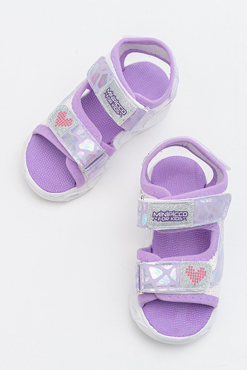 Girl's White-Lilac Luminous Anatomical Lightweight Sports Sandals