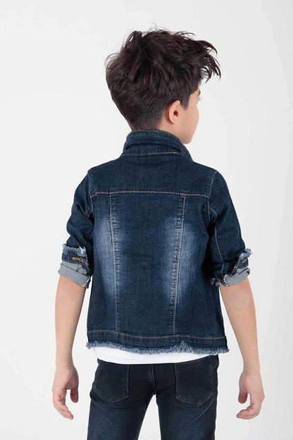 Boy's Jean Jacket with Emblem Detail AK888946