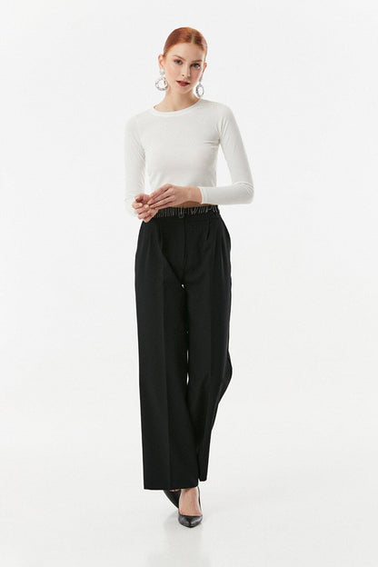 Elastic Waist Palazzo Trousers