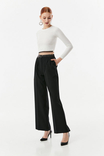 Elastic Waist Palazzo Trousers