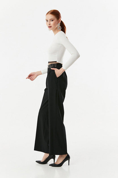 Elastic Waist Palazzo Trousers