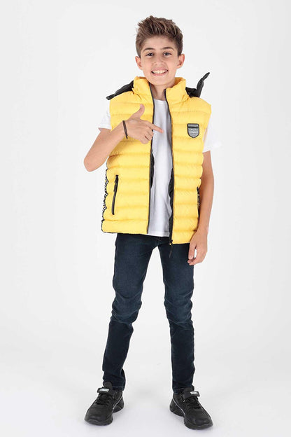 Boy's Fashion Trend Inflatable Hooded Striped Vest Ak213839