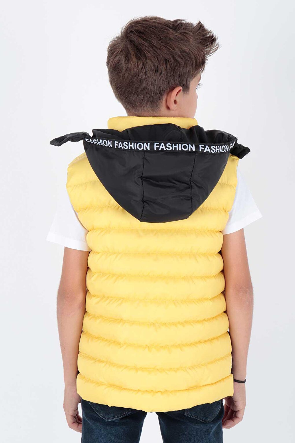 Boy's Fashion Trend Inflatable Hooded Striped Vest Ak213839