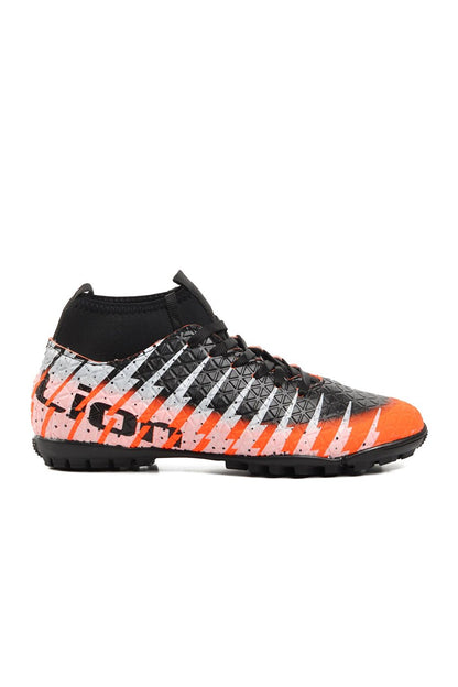 Orange-Black Men's Astroturf Field Shoes with Socks 1453