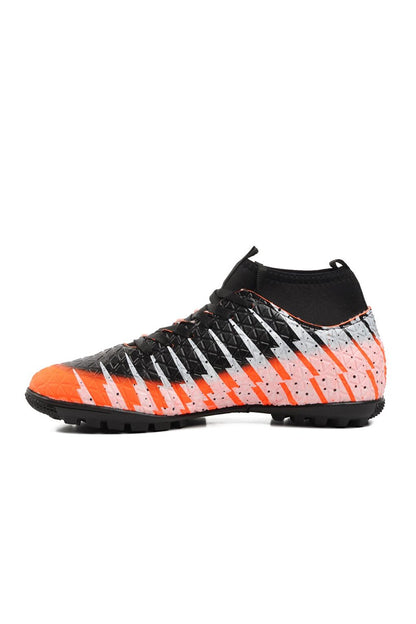 Orange-Black Men's Astroturf Field Shoes with Socks 1453