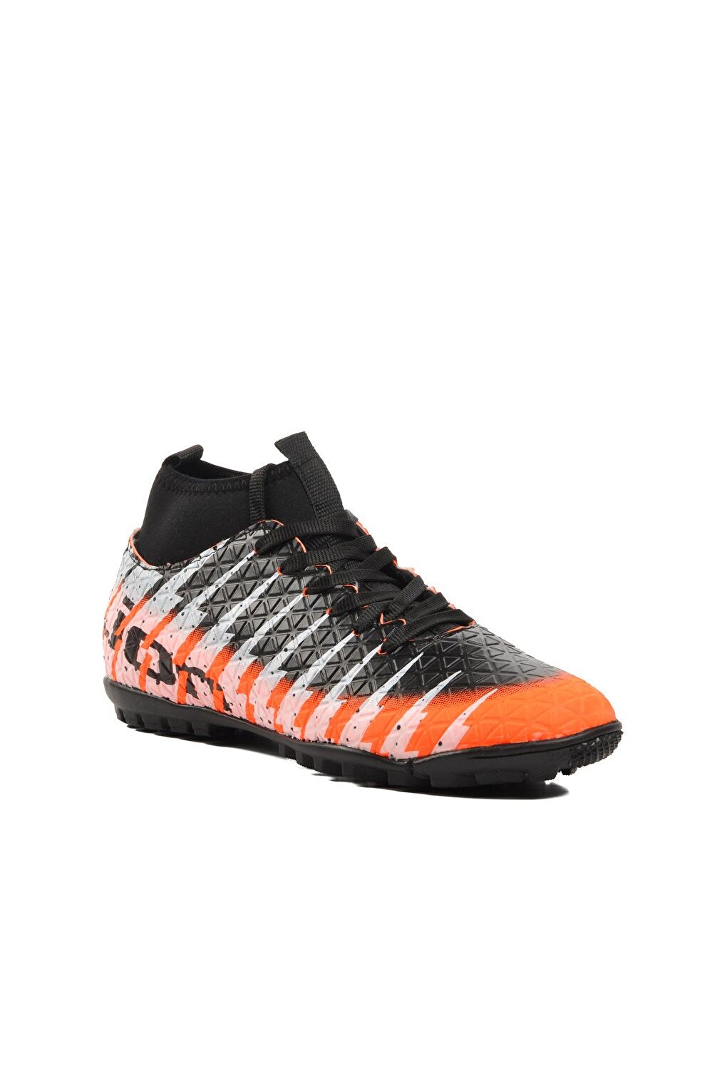 Orange-Black Men's Astroturf Field Shoes with Socks 1453