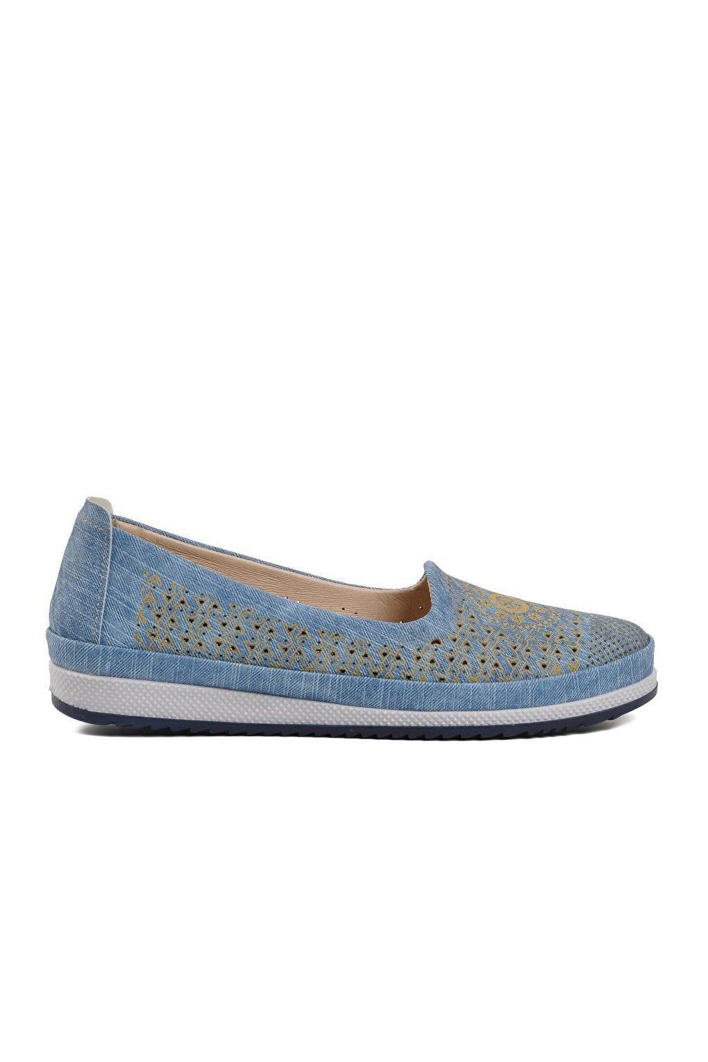 167 Blue Genuine Leather Women Casual Shoes