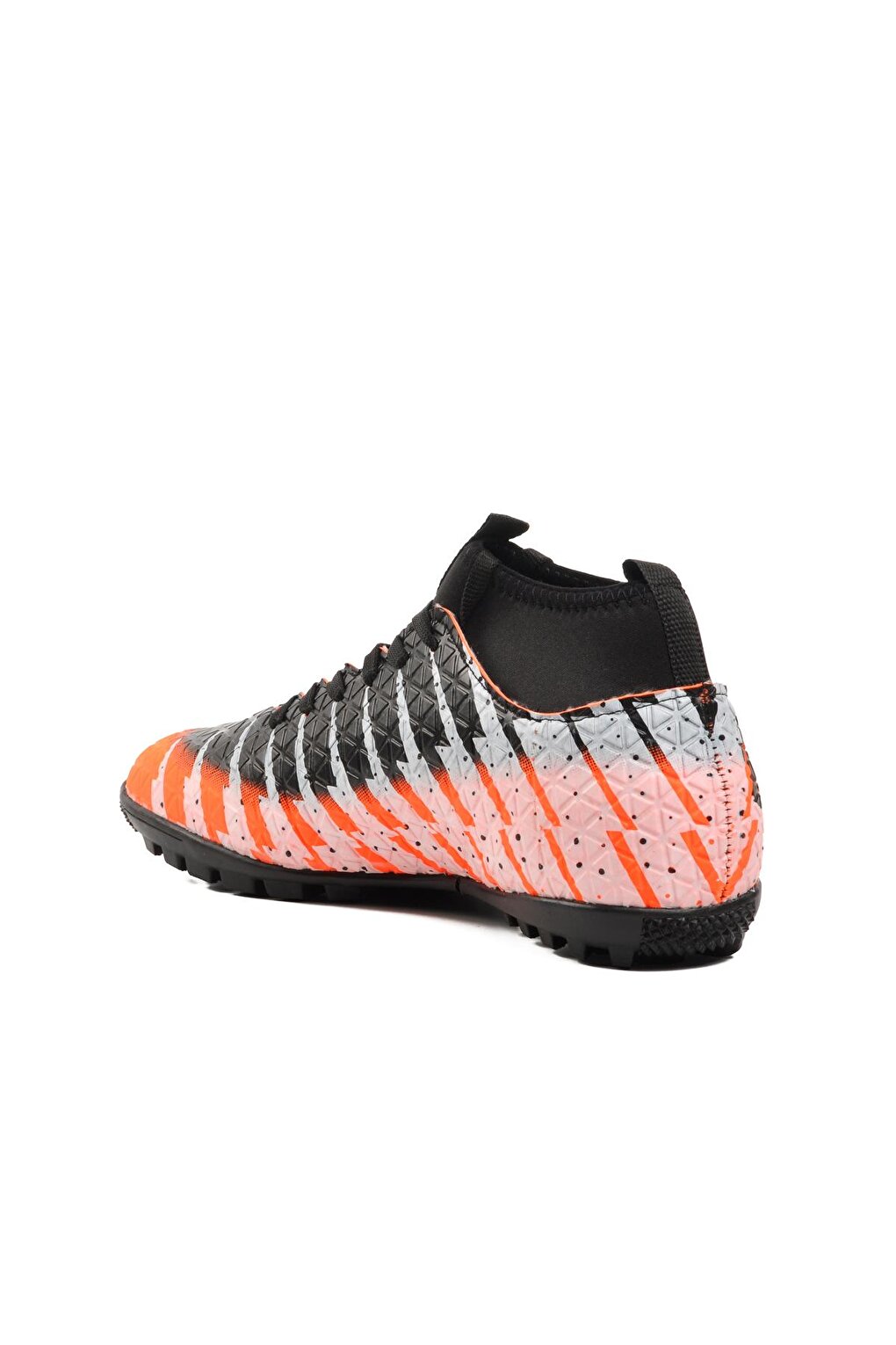 Orange-Black Men's Astroturf Field Shoes with Socks 1453