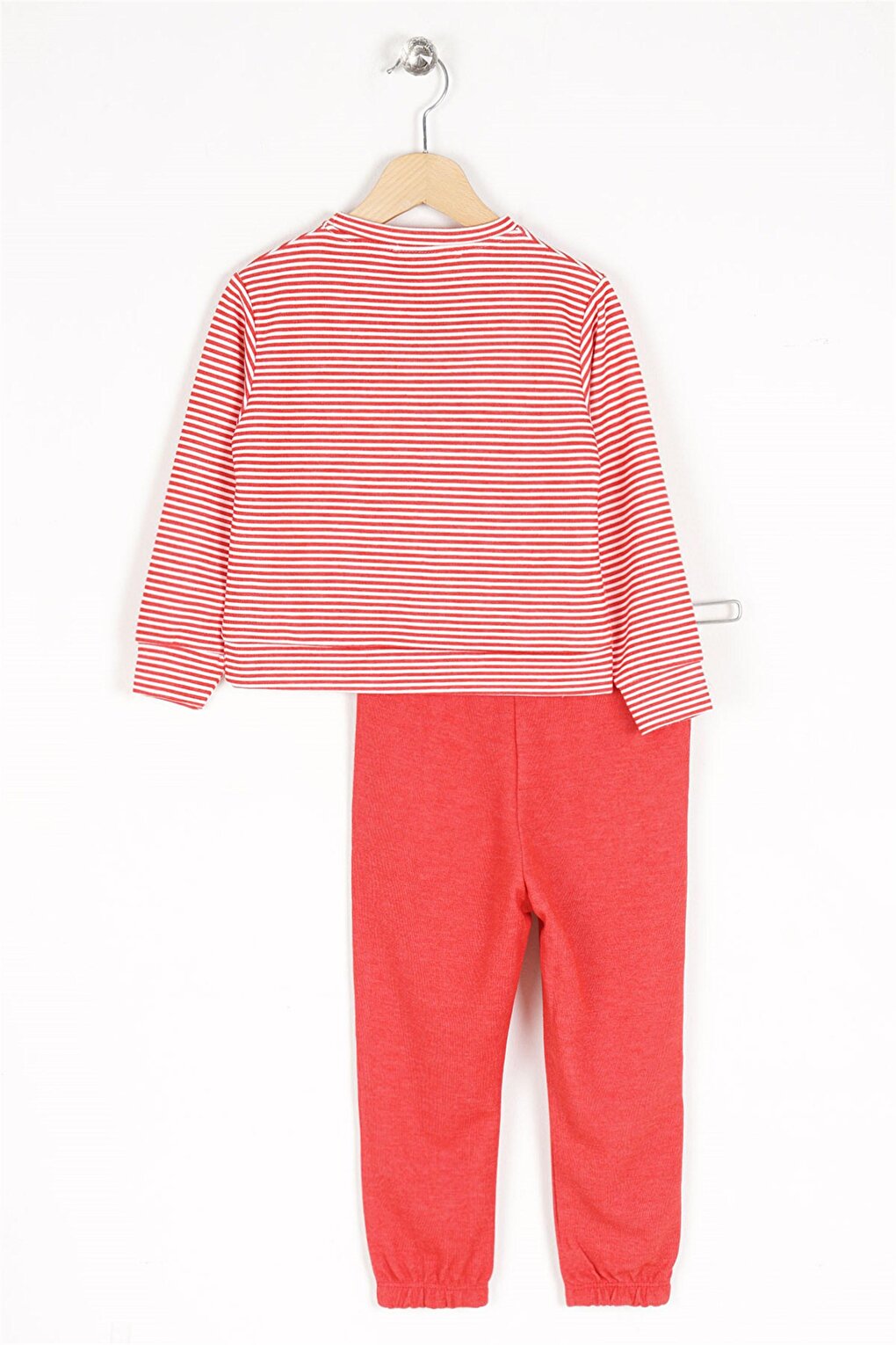 Boy's Red Colored Striped Tracksuit Set