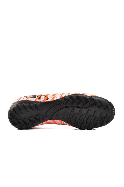 Orange-Black Men's Astroturf Field Shoes with Socks 1453