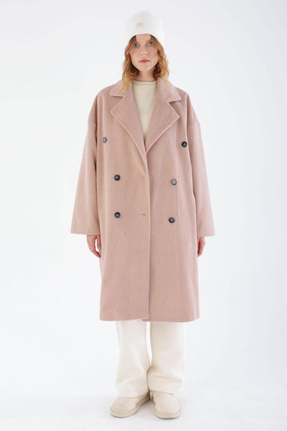 Pink Back Slit Cache Coat