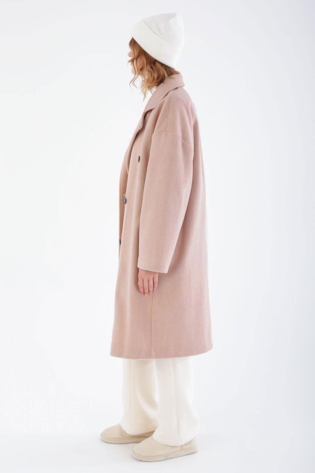 Pink Back Slit Cache Coat