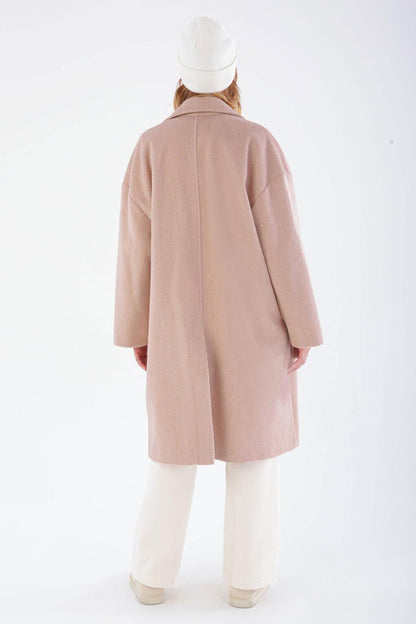 Pink Back Slit Cache Coat