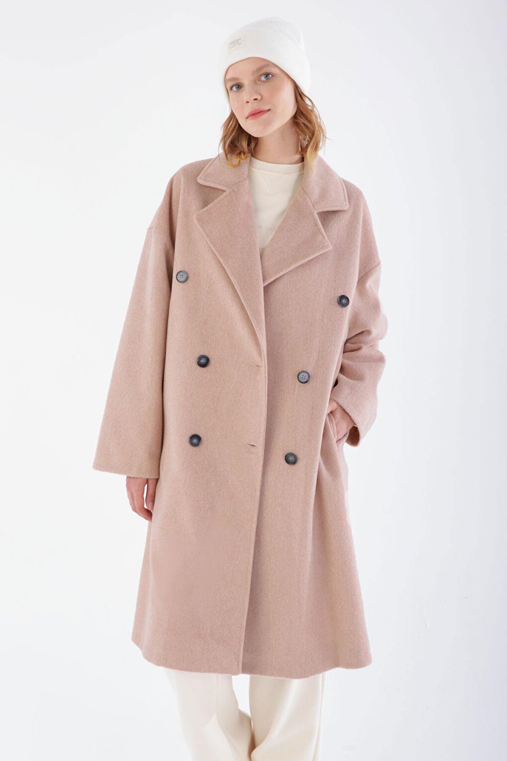 Pink Back Slit Cache Coat