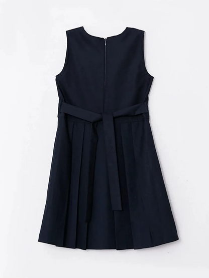 Crew Neck Basic Girl's Dress