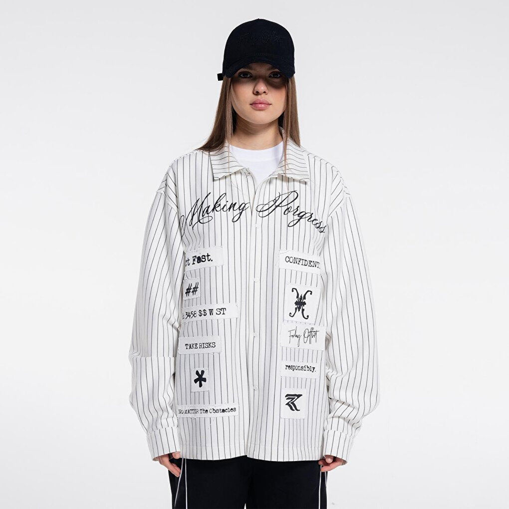 Noa Women's Off-White Extra Oversize Shirt Jacket