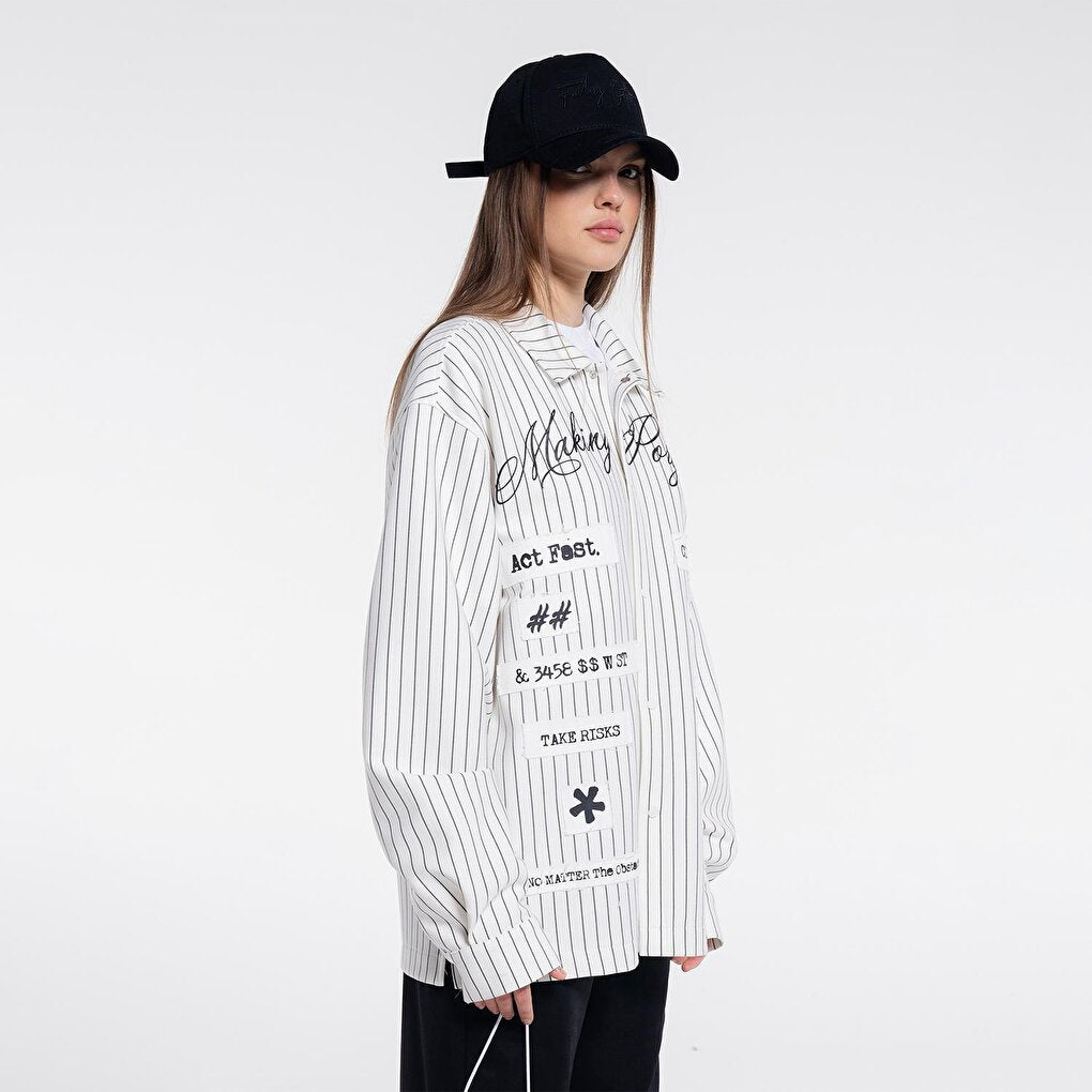 Noa Women's Off-White Extra Oversize Shirt Jacket