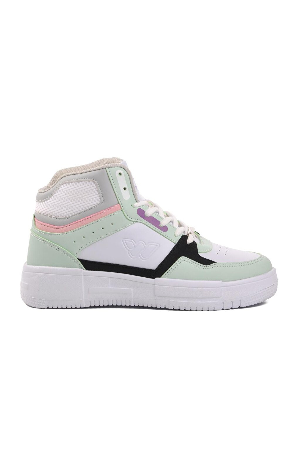 Berry Hi White-Water Green Unisex Hi Sneaker with Laces