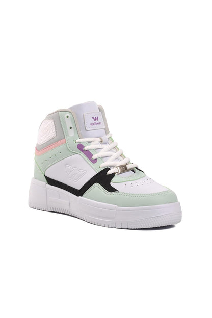 Berry Hi White-Water Green Unisex Hi Sneaker with Laces