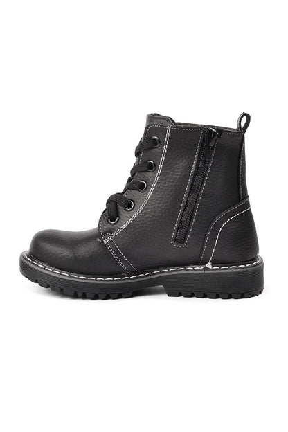 Şng 2301998-P Black Shearling Kids Boots