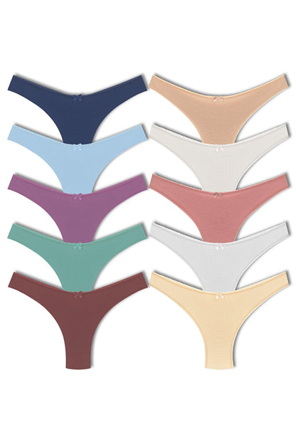 Cotton High Waist Brazil Women's Panties 10pcs