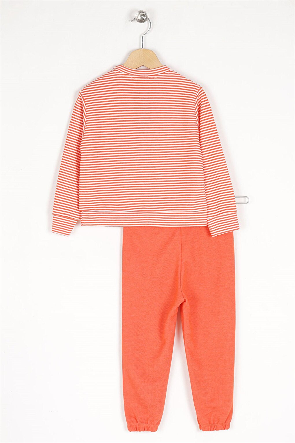 Boy's Cinnamon Colored Striped Tracksuit Set