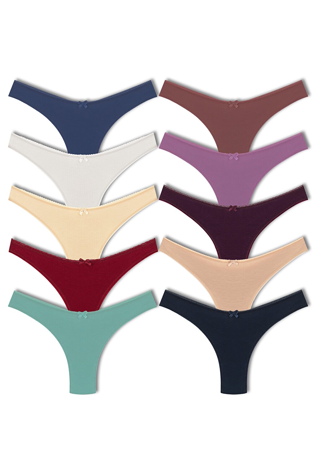 Cotton High Waist Brazil Women's Panties 10pcs