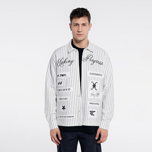 Noa Men's Off-White Extra Oversize Shirt Jacket