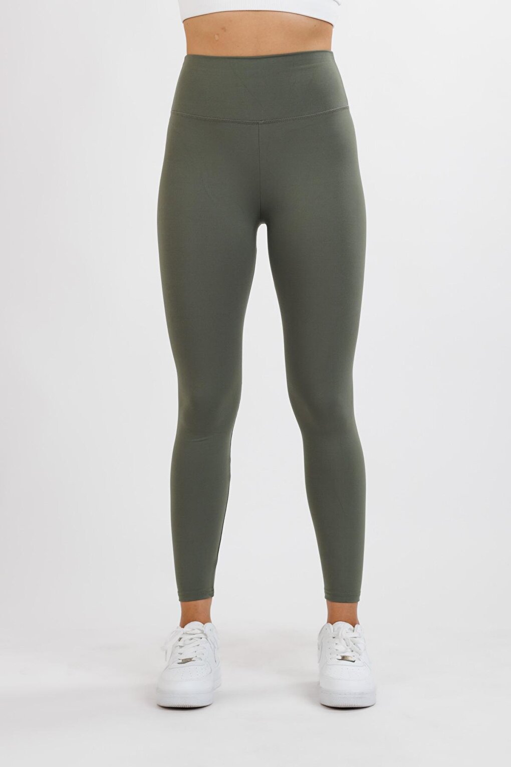 Women's Khaki Nanofit Basic Sports Tights