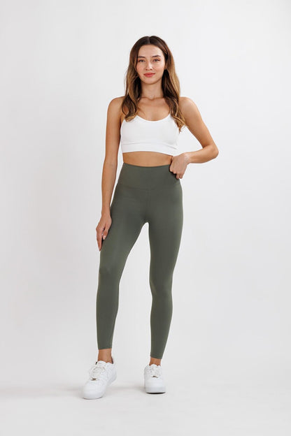 Women's Khaki Nanofit Basic Sports Tights