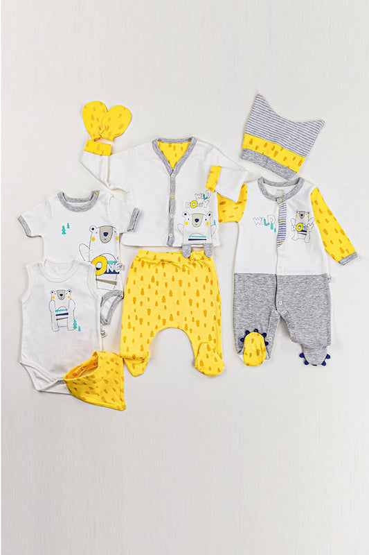 Honey Text Printed 8-Piece Baby Hospital Discharge Set 16916