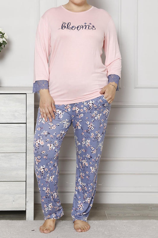 Women's Pajama Set Long Sleeve Plus Size Viscose Lycra